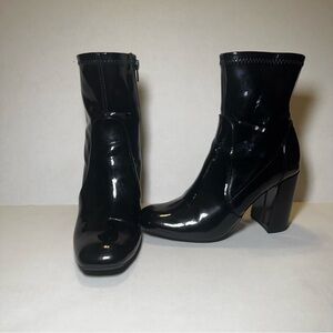 Sleek Black Stretchy Ankle Boots by A New Day - Women's Size 7